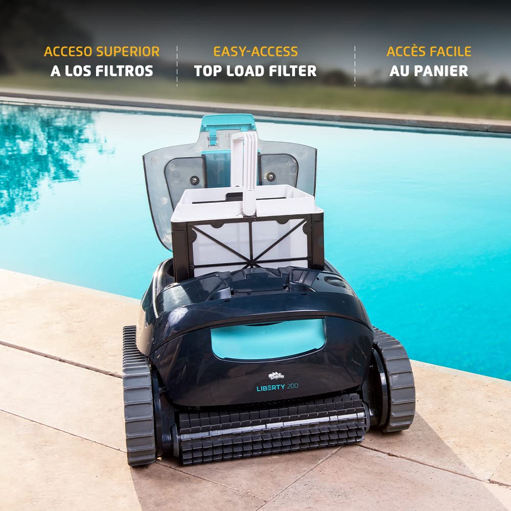 Dolphin (2026 Model) Liberty 200 Cordless Robotic Pool Vacuum Cleaner — Simple Inductive Charging Wall Climbing Capabilities Ideal for Above and In-Ground Pools up to 33 FT in Length Blue - Image 6