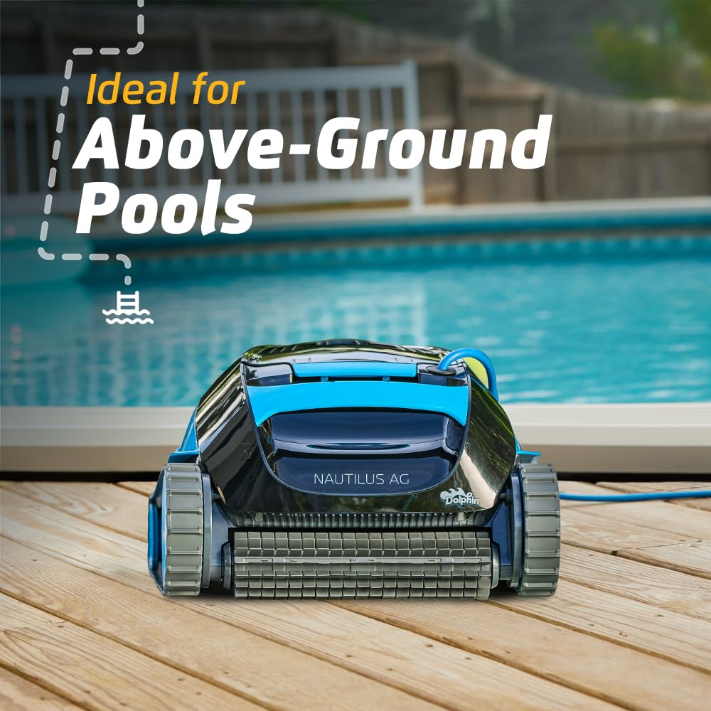 Dolphin (2026 Model) Nautilus AG Automatic Robotic Pool Vacuum Cleaner, Active Scrubber Brush, Top Load Filters Access, Ideal for Above-Ground Pools up to 33 FT in Length - Image 4