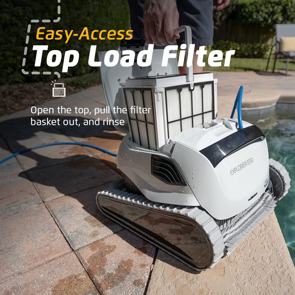 Dolphin (2026 Model) Explorer E50 Wi-Fi Automatic Robotic Pool Vacuum Cleaner, Waterline Scrubber Brush, Ideal for All Pool Up to 50 Feet in Length - Image 6