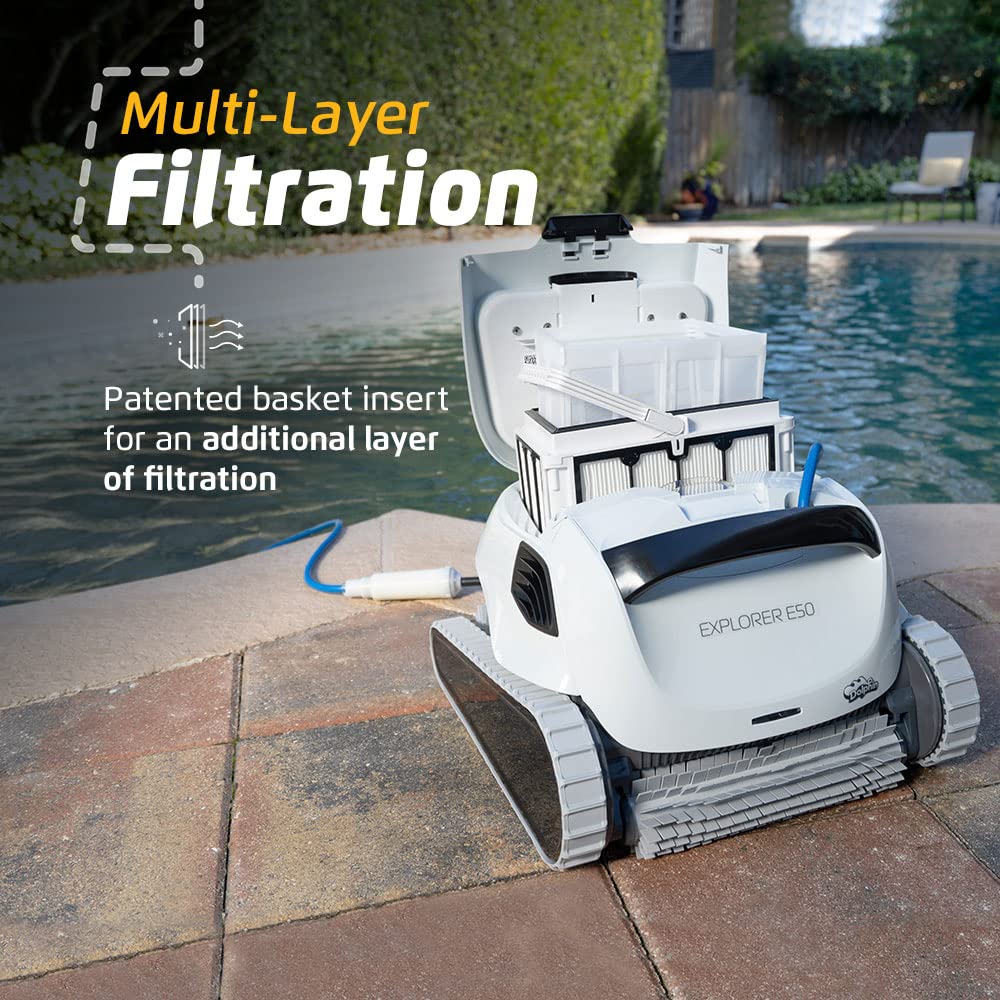 Dolphin (2026 Model) Explorer E50 Wi-Fi Automatic Robotic Pool Vacuum Cleaner, Waterline Scrubber Brush, Ideal for All Pool Up to 50 Feet in Length - Image 7