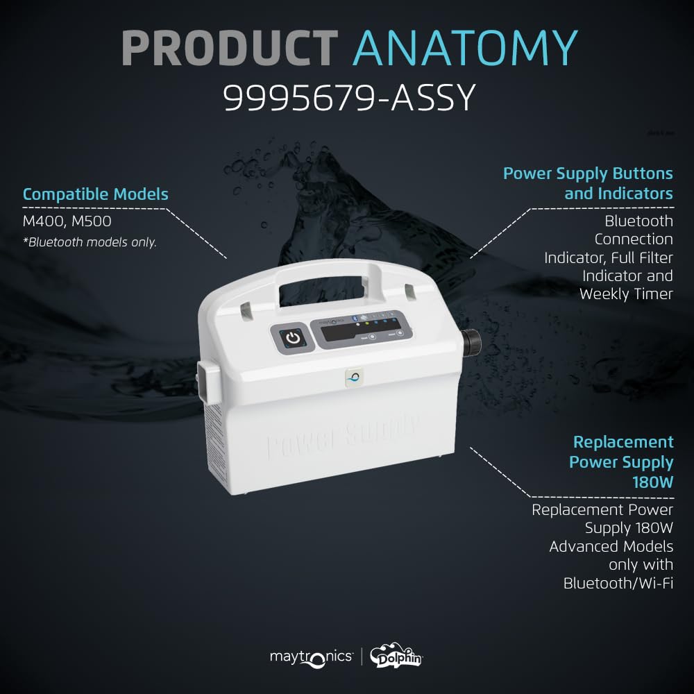 Dolphin Genuine Replacement Part Advanced Power Supply Unit with Weekly Timer, Filter Indicator, and Bluetooth Part Number 9995679-ASSY - Image 4
