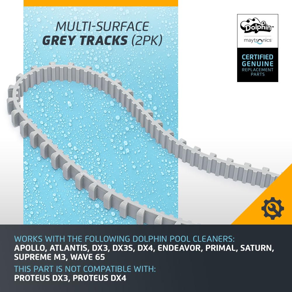 Dolphin Genuine Replacement Part — Durable, Multi-Surface Grey Tracks (Long/Short Combo) for Traction and Movement — Part Number 9985015-R2 - Image 3