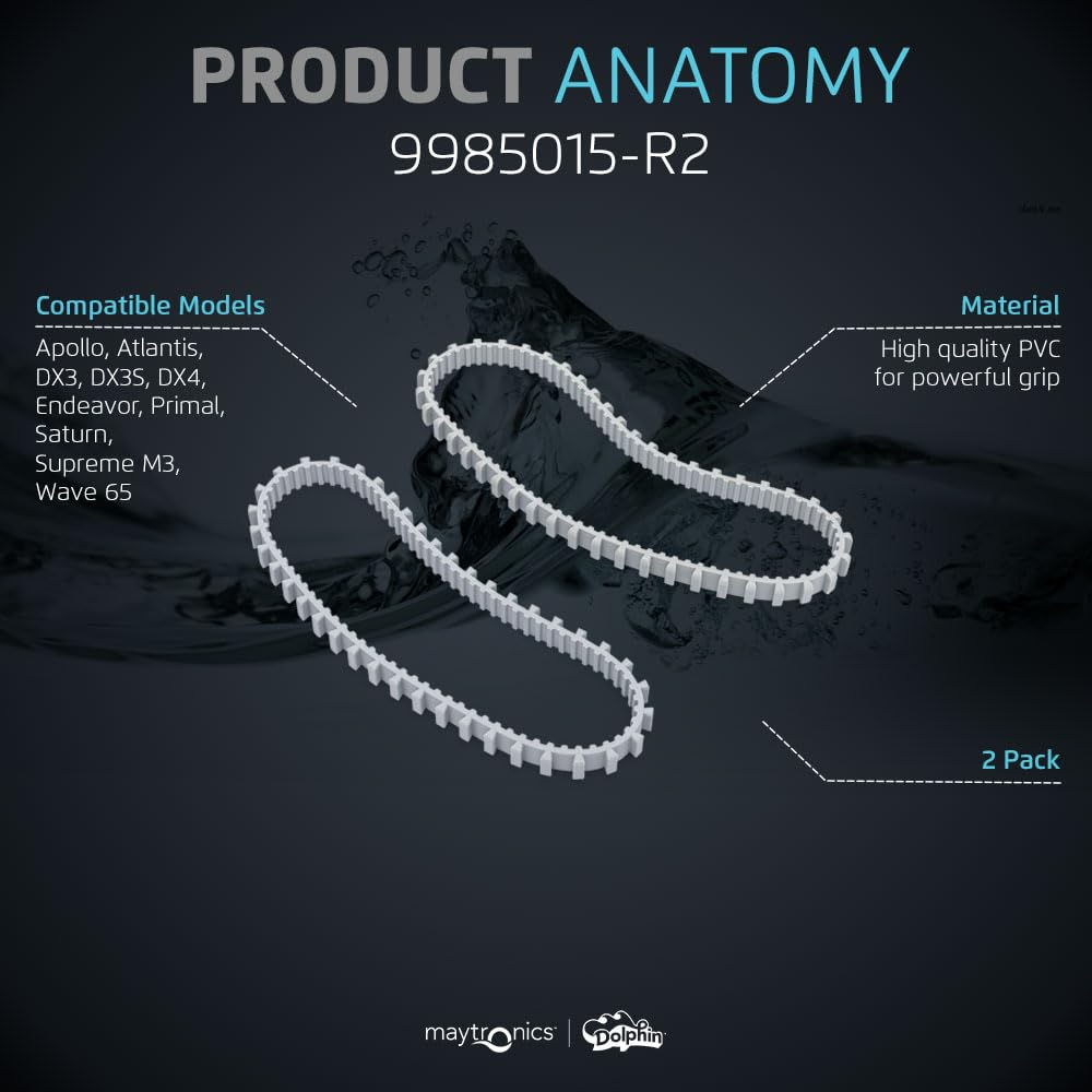 Dolphin Genuine Replacement Part — Durable, Multi-Surface Grey Tracks (Long/Short Combo) for Traction and Movement — Part Number 9985015-R2 - Image 4