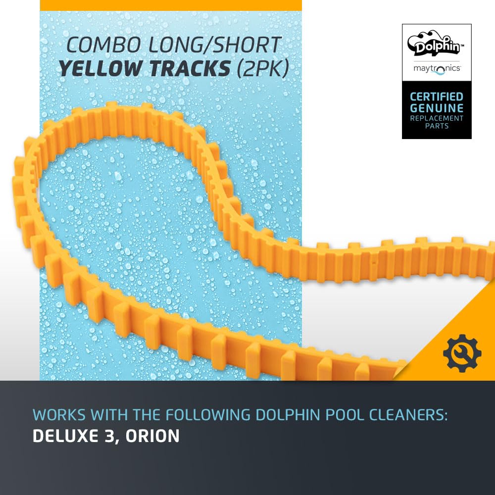 Dolphin Genuine Replacement Part — Durable, Multi-Surface Yellow Tracks (Long/Short Combo) for Traction and Movement — Part Number 9985016-R2 - Image 3