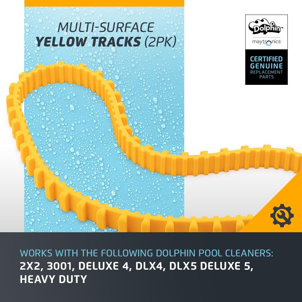 Dolphin Genuine Replacement Part — Durable, Multi-Surface Yellow Tracks for Traction and Movement (2PK) — 9985007-R2 - Image 3