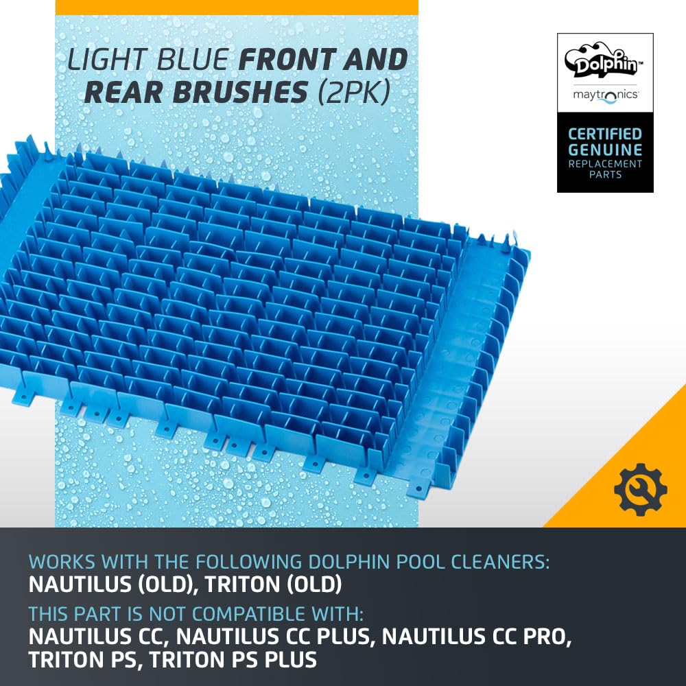 Dolphin Genuine Replacement Part — Front and Rear Light Blue Brushes (2PK) — 6101609-R2 - Image 3
