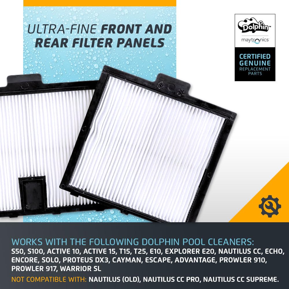Dolphin Genuine Replacement Part Front and Rear Ultra Fine Filter Panels Part Number 9991469-R2 - Image 3