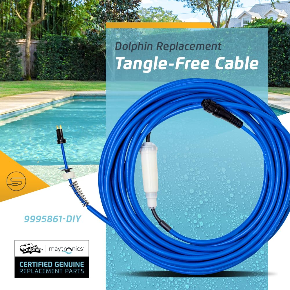 Dolphin Genuine Replacement Part — Heavy-Duty 60 FT Blue Cable with Swivel for Tangle-Free Operation — 9995861-DIY - Image 2