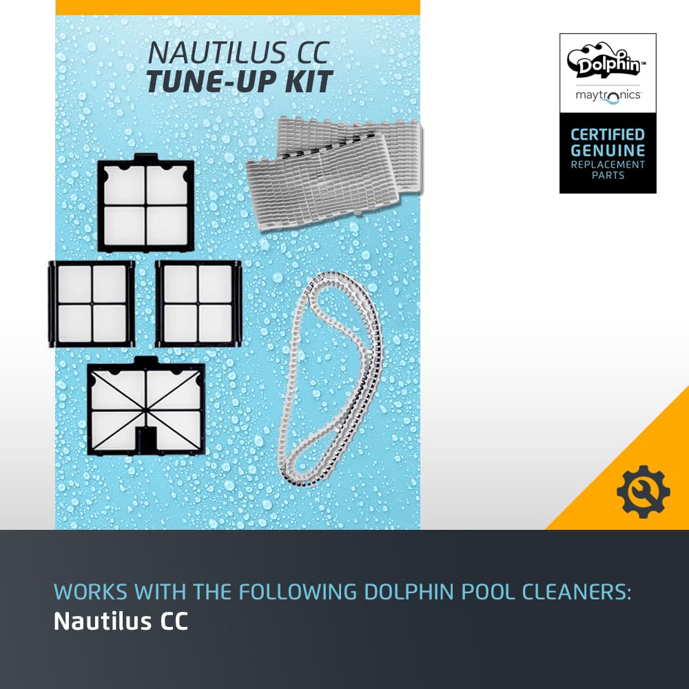 Dolphin Genuine Replacement Part - Nautilus CC Robotic Pool Vacuum Cleaner Tune-up Kit with Replacement Filters, Active Brush, and Tracks for Extending the Life of Your Robot - Image 4