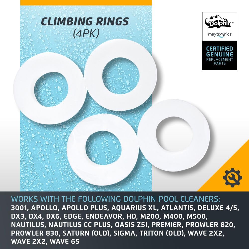 Dolphin Genuine Replacement Part — Notched White Climbing Rings for Ultimate Wall Adhesion (4PK) — 6101611-R4 - Image 3