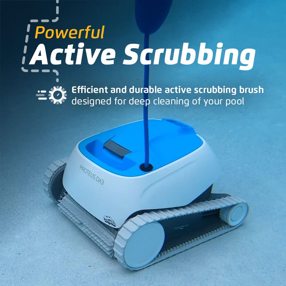 Dolphin Proteus DX3 Automatic Robotic Pool Vacuum Cleaner Includes Caddy for Easy to Transport and Storage, Ideal for In-Ground Pool up to 33 FT in Length - Image 5