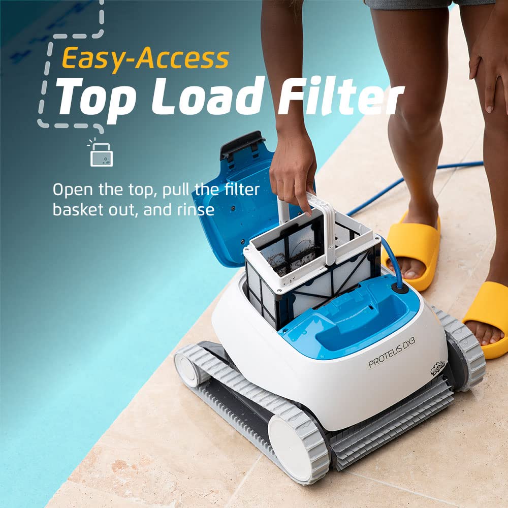 Dolphin Proteus DX3 Automatic Robotic Pool Vacuum Cleaner Includes Caddy for Easy to Transport and Storage, Ideal for In-Ground Pool up to 33 FT in Length - Image 6